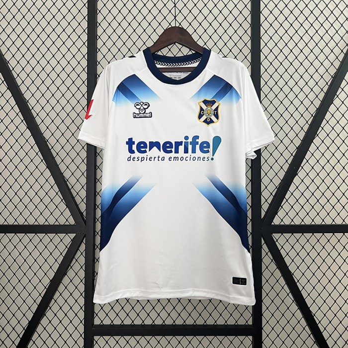 24/25 Tenerife Home White Blue Jersey Kit Short Sleeve-6136021