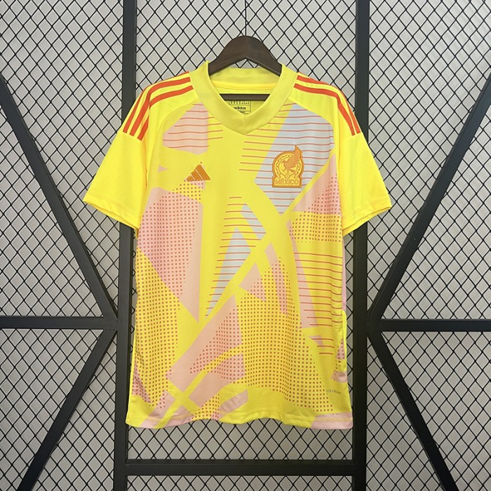 2024 Mexico Goalkeeper Yellow Jersey Kit Short Sleeve-3117691