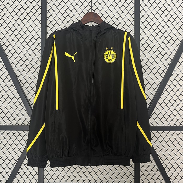 24/25 Borussia Dortmund Hooded Windbreaker Long Sleeve-6421591