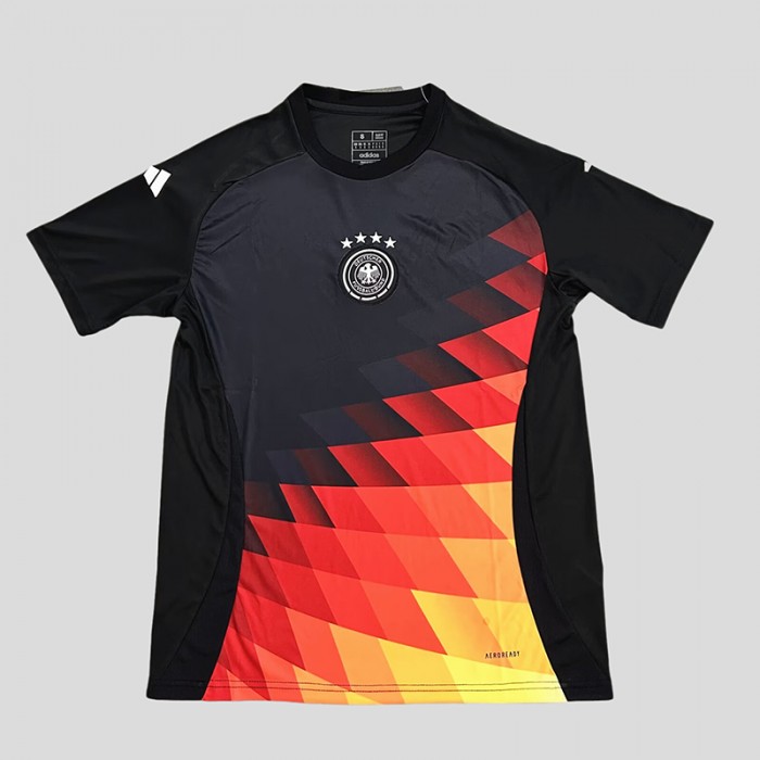 2024 Germany Pre-Match Training Black Jersey Kit Short Sleeve-5617782