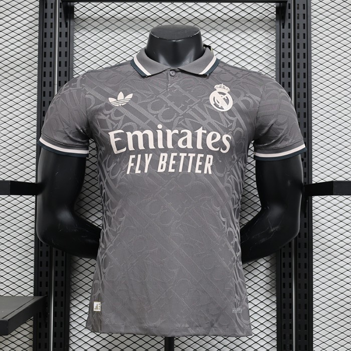 24/25 Real Madrid Third Away Gray Jersey Kit short sleeve (Player Version)-9726280