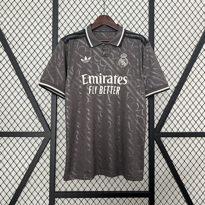 24/25 Real Madrid Third Away Gray Jersey Kit short sleeve-5184413