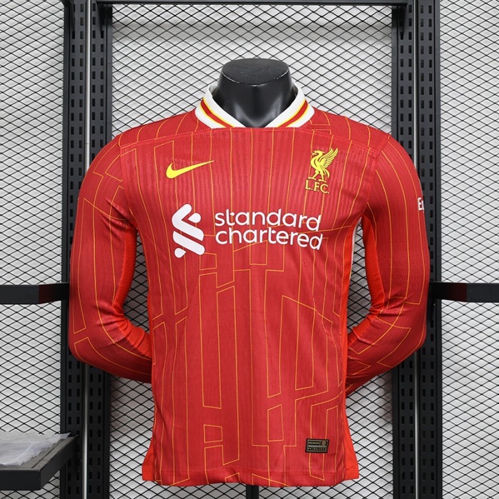 24/25 Liverpool Home Red Jersey Kit Long Sleeve (Player Version)-6647448