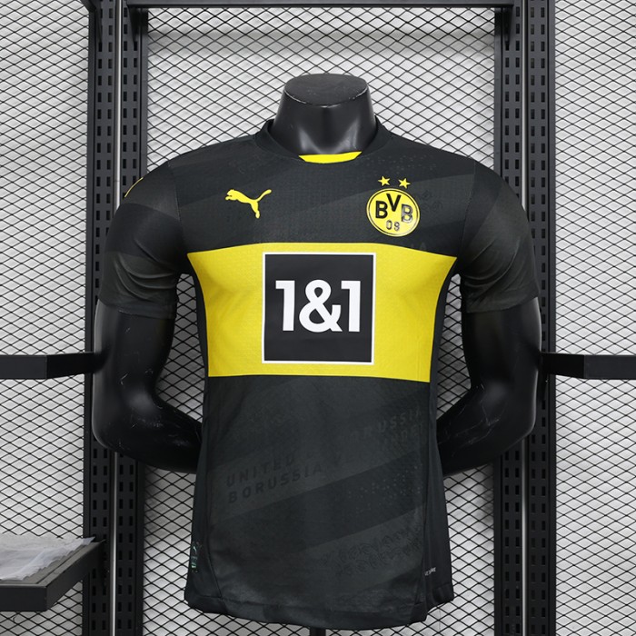 24/25 Borussia Dortmund Away Black Yellow Jersey Kit Short Sleeve (Player Version)-9754758