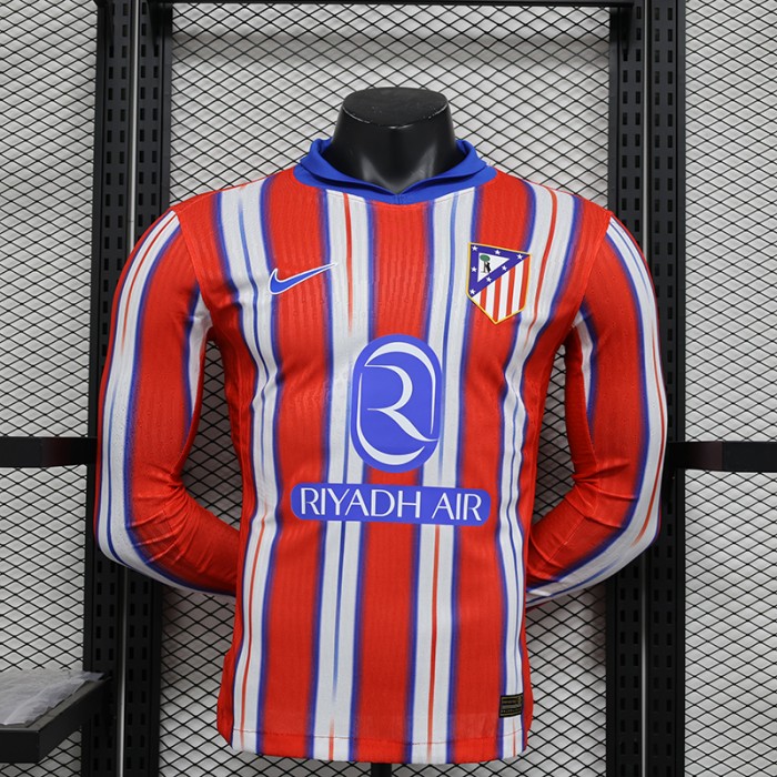 24/25 Atletico Madrid Home Red White Jersey Kit Long Sleeve (Player Version)-4941750