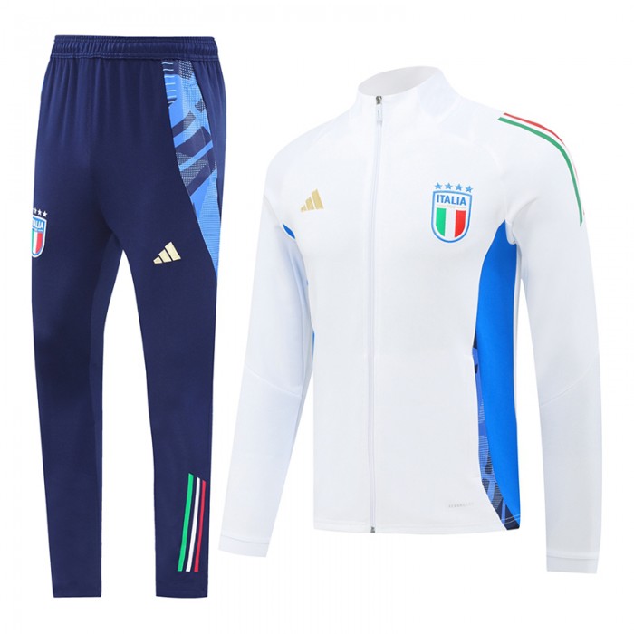 2024 Italy White Edition Classic Jacket Training Suit (Top+Pant)-5933850