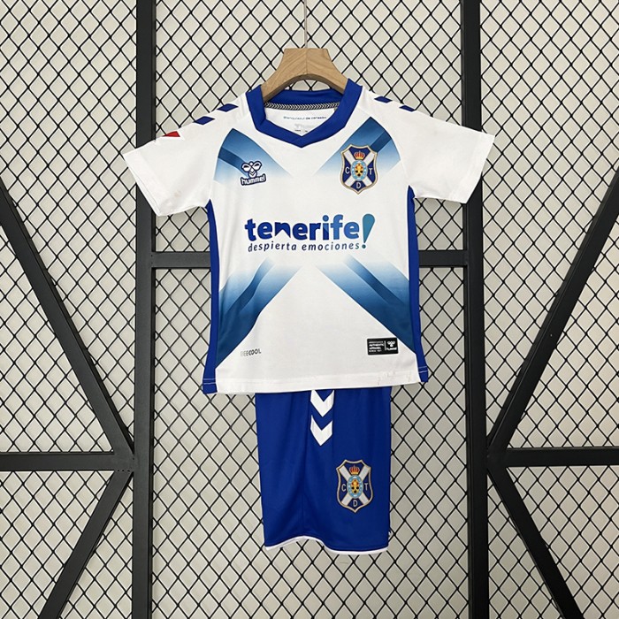 24/25 Kids Hummel Tenerife Home White Blue Kids Jersey Kit short sleeve (Shirt + Short)-159931