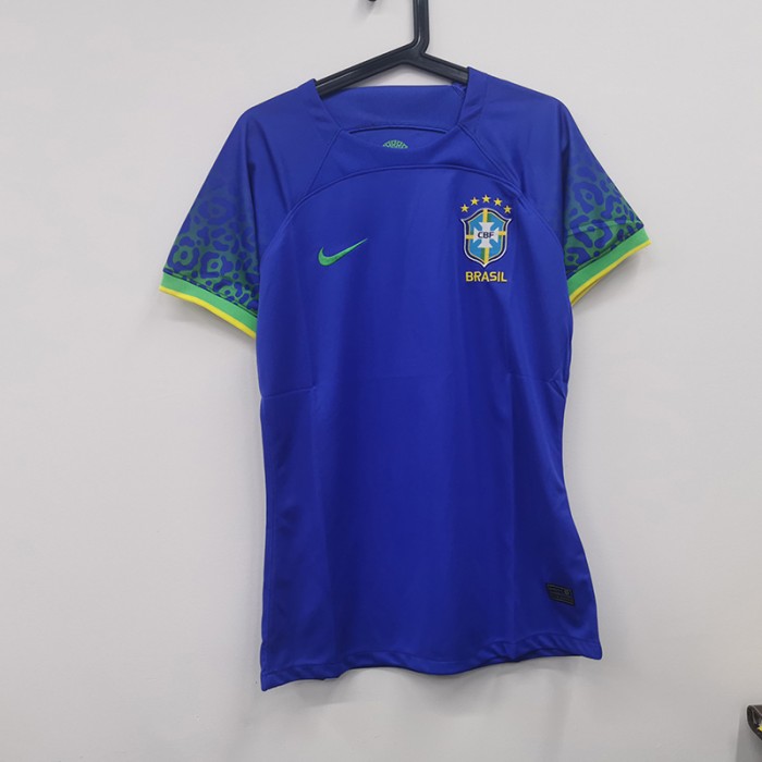 STOCK CLEARANCE [SIZE XXL] 2022 Brazil Away Blue Jersey Kit short sleeve-7426495 [i]