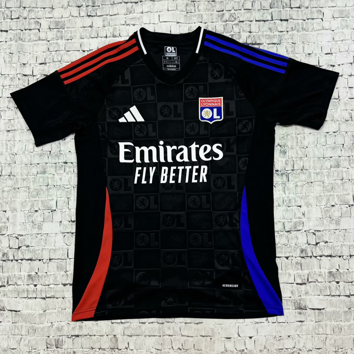 24/25 Lyon Away Black Jersey Kit short sleeve-304203