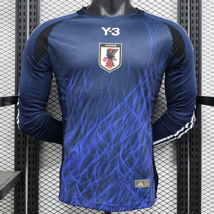 2024 Japan Home Navy Blue Y-3 Jersey Kit Long Sleeve (Player Version)-2851415