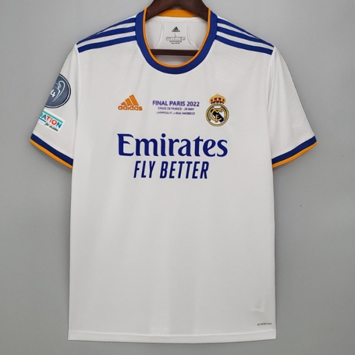 Retro 20/21 Real Madrid Home White Champions League Final Jersey Kit short sleeve-5868253