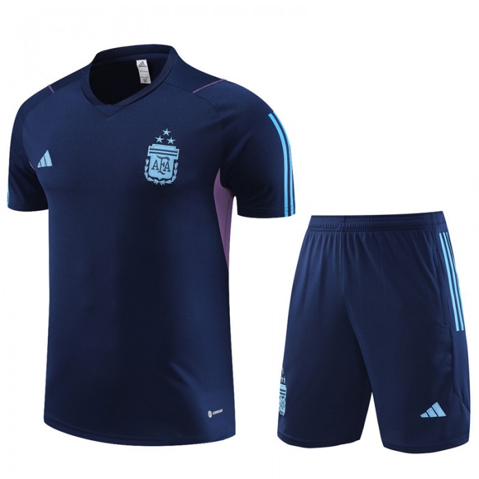 2024 Argentina Black Training Jersey Kit short Sleeve (Shirt + Short)-4856615