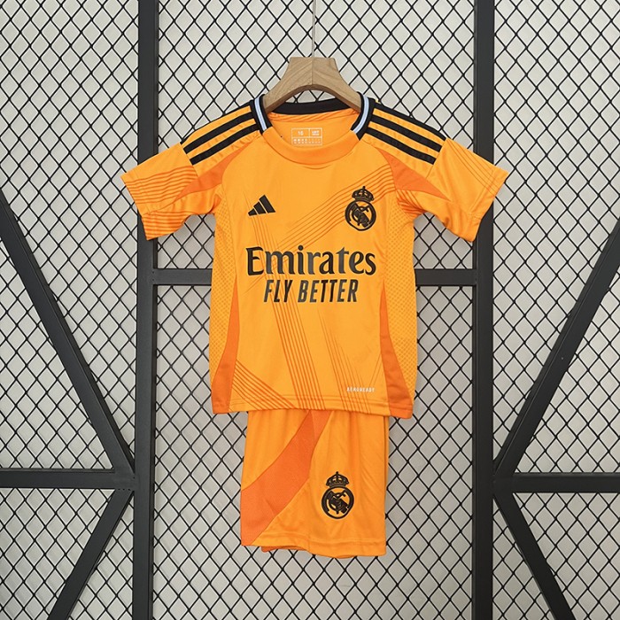 24/25 Kids Real Madrid Away Yellow Kids Jersey Kit short sleeve (Shirt + Short)-2530117