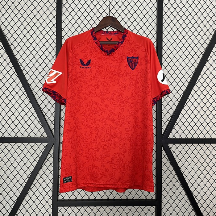 24/25 Sevilla Away Red Jersey Kit Short Sleeve-8434181