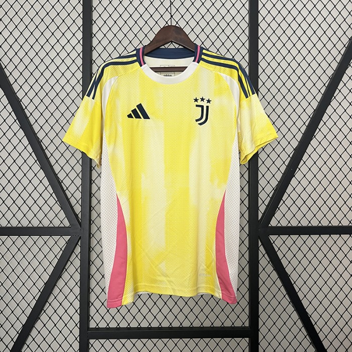 24/25 Juventus Away Yellow White Jersey Kit Short Sleeve-1959815