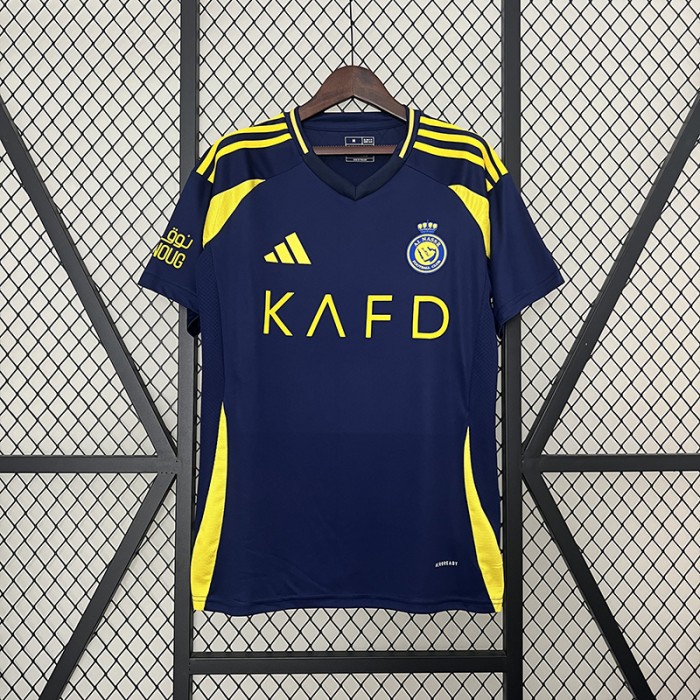 24/25 Al-Nassr FC Riyadh Victory Away Navy Blue Jersey Kit Short Sleeve-3616747