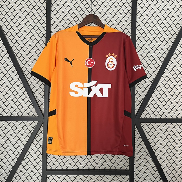 24/25 Galatasaray Home Yellow Wine Red Jersey Kit Short Sleeve-6163761