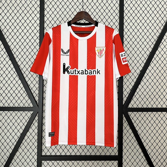 24/25 Athletic Bilbao Home White Red Jersey Kit Short Sleeve-488327