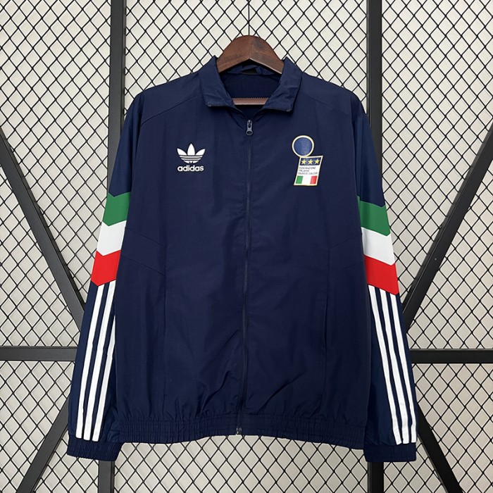 2024 Italy Windbreaker Navy Blue Windbreaker Long Sleeve-8891954