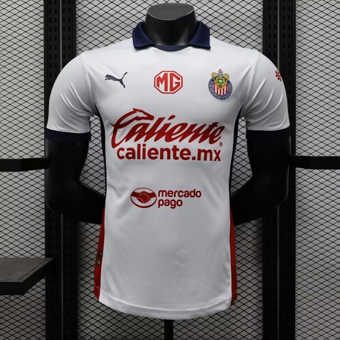 24/25 Chivas Away White Red Jersey Kit Short Sleeve (Player Version)-5963733