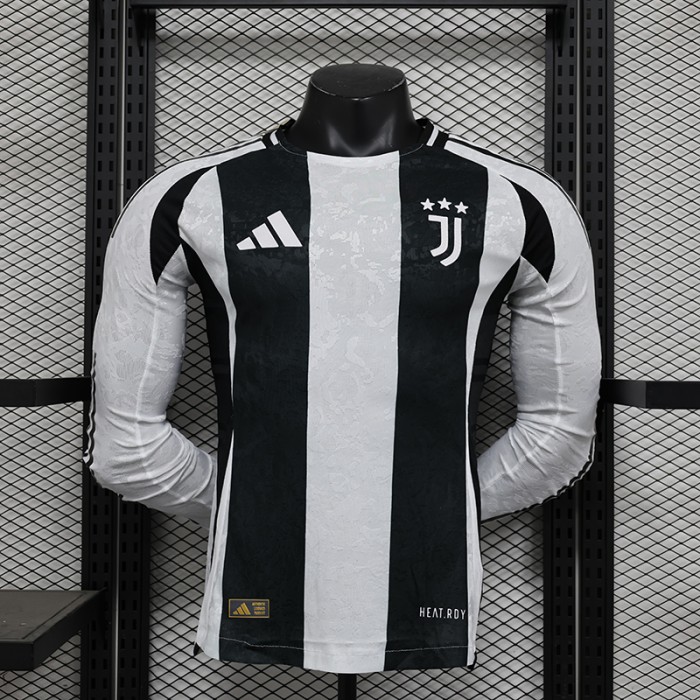 24/25 Juventus Home White Black Jersey Kit Longhort Sleeve (Player Version)-3467944