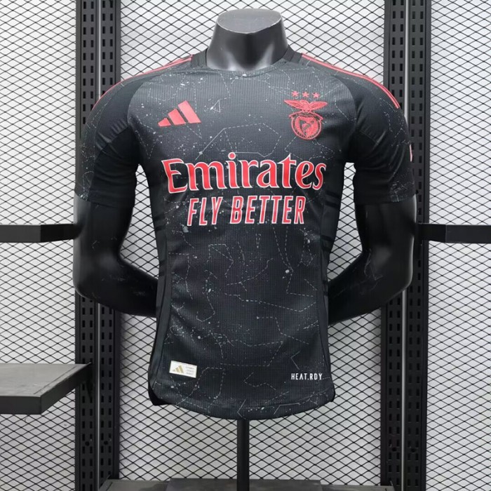 24/25 Benfica Away Black Red Jersey Kit Short Sleeve (Player Version)-8816667