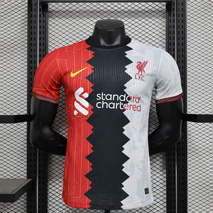 24/25 Liverpool Separate Edition Red Black White Jersey Kit Short Sleeve (Player Version)-6591207