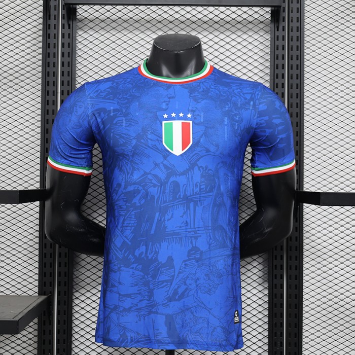 2024 Italy Separate Edition Blue Jersey Kit Short Sleeve (Player Version)-8376494