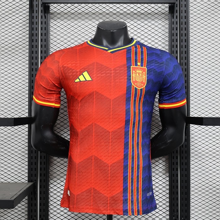 2024 Spain Separate Edition Red Blue Jersey Kit Short Sleeve (Player Version)-2837178