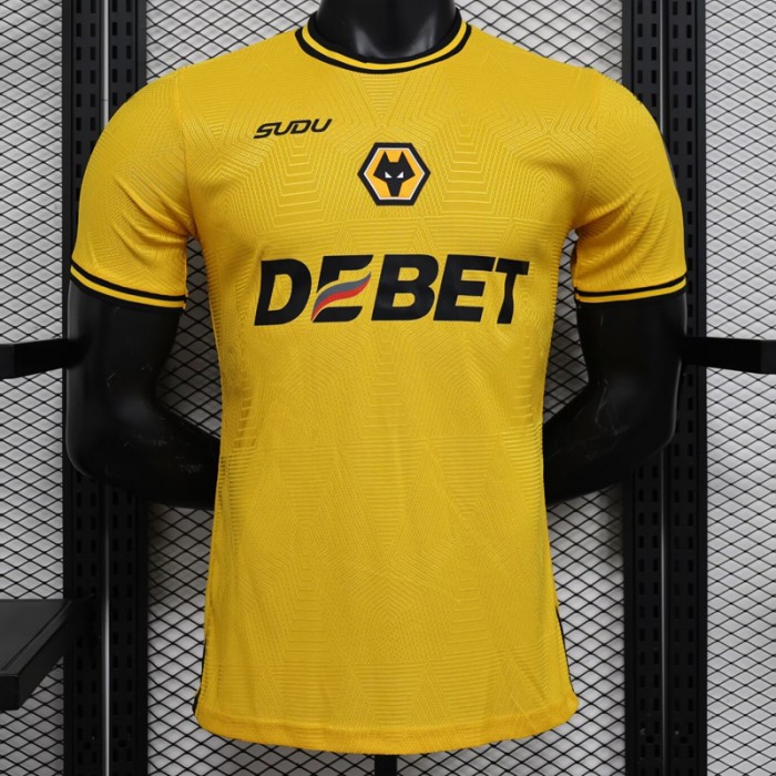 24/25 Wolverhampton Home Yellow Jersey Kit Short Sleeve (Player Version)-9370506