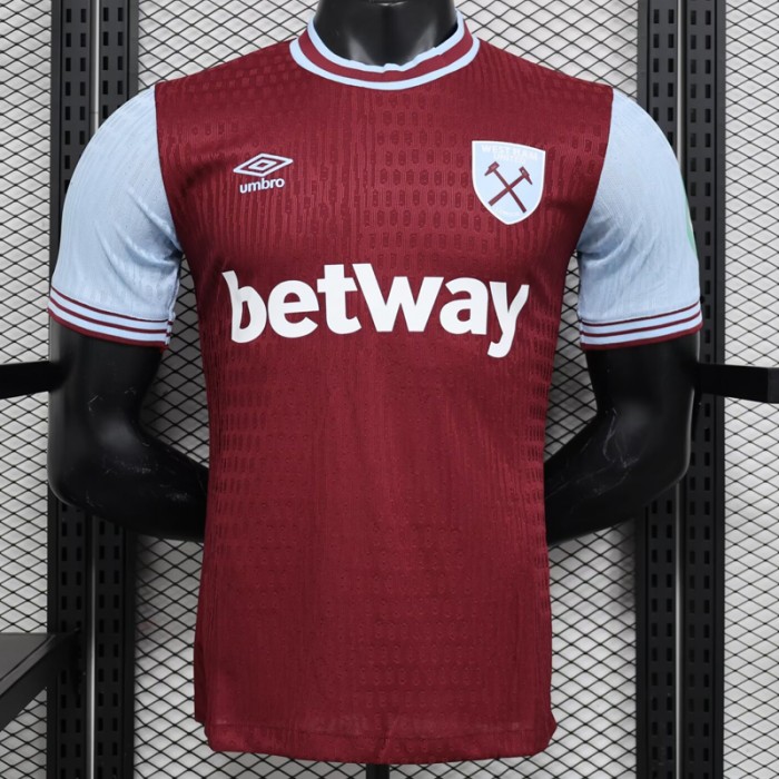 24/25 West Ham United Home Wine Red Jersey Kit Short Sleeve (Player Version)-8181239