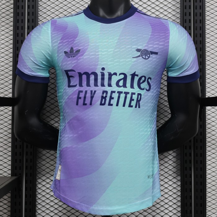 24/25 Arsenal Third Away Blue Purpel Jersey Kit Short Sleeve (Player Version)-2075804