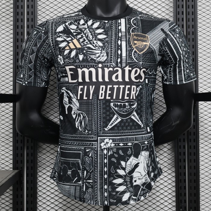 23/24 Arsenal Special Edition Black White Jersey Kit Short Sleeve (Player Version)-5563544