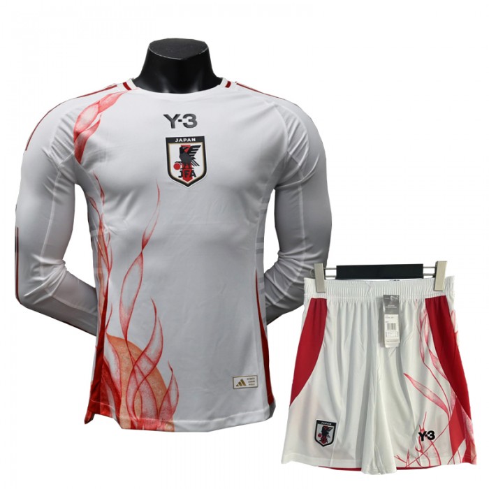 2024 Japan Away White Red Y-3 Jersey Kit Long Sleeve (Long Sleeve+Shorts) (Player Version)-9139022