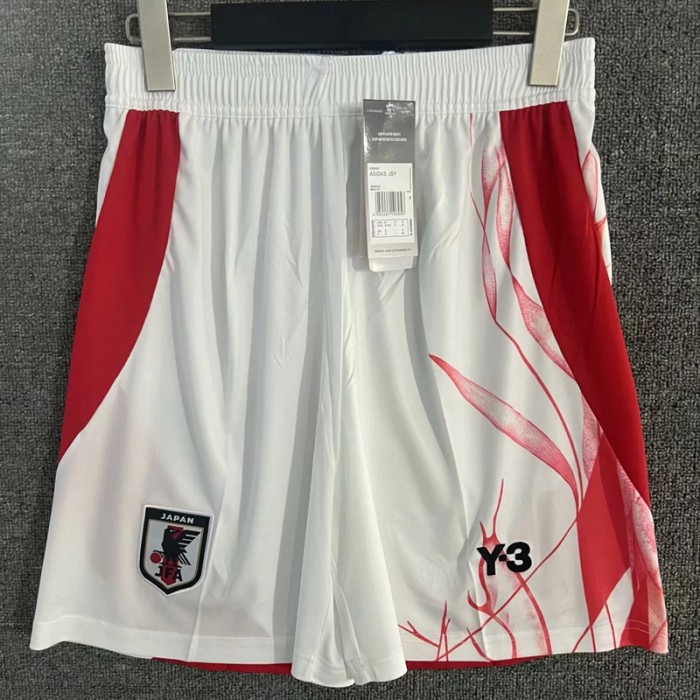 2024 Japan Away Y-3 Shorts White Red Shorts Jersey-4565711