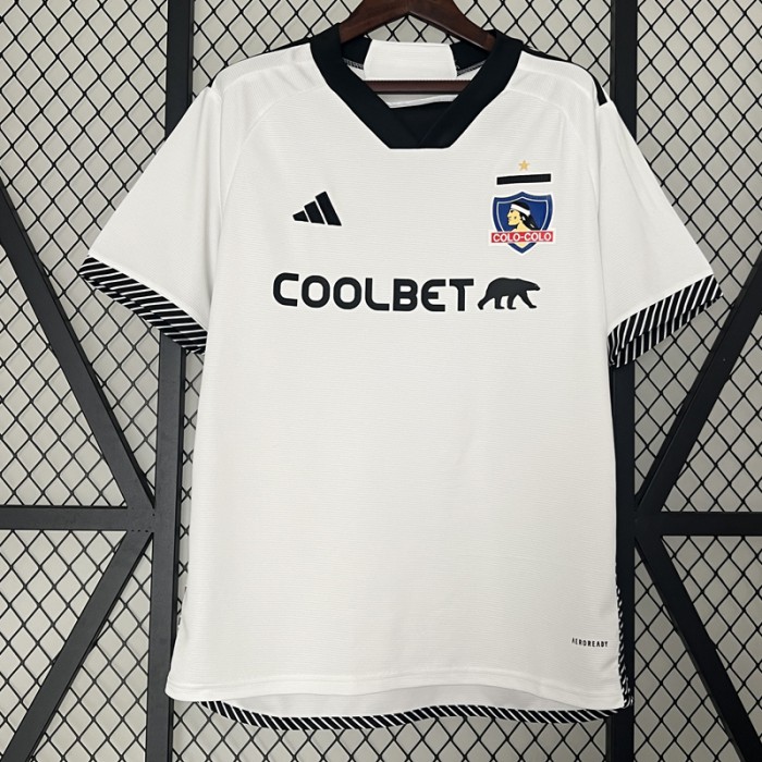 24/25 colo colo Home White Jersey Kit Short Sleeve-7908336