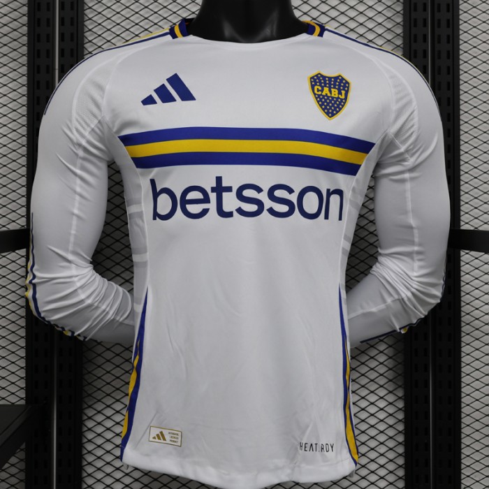 24/25 Boca Juniors Away White Jersey Kit Long Sleeve (Player Version)-6006716