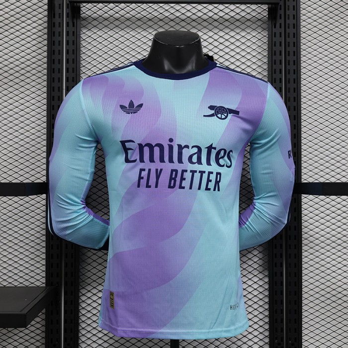 24/25 Arsenal Second Away Blue Purple Jersey Kit Long sleeve (Player Version)-1629793