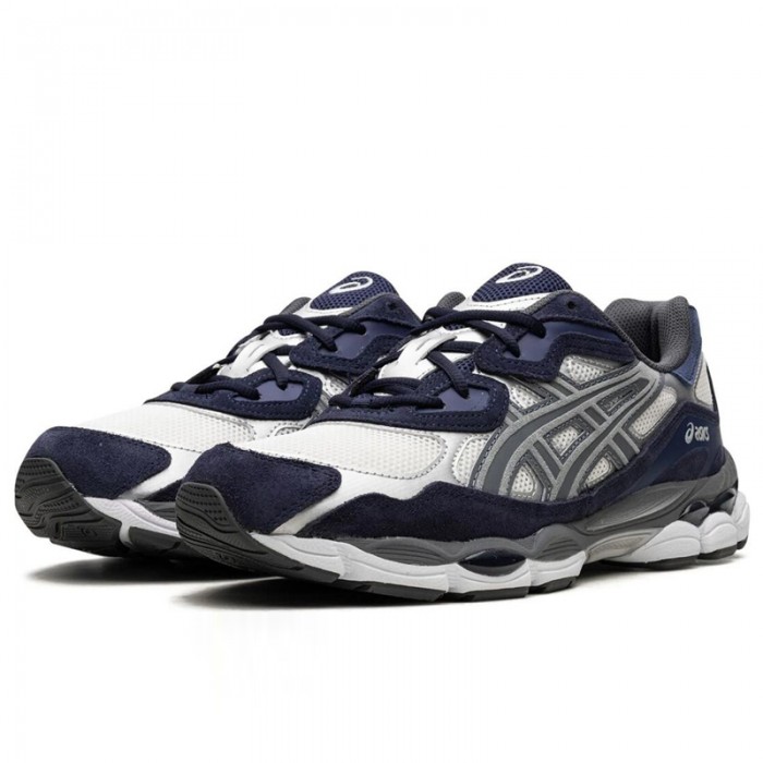 Asics GEL-NYC Running Shoes-White/Navy Blue-5331644