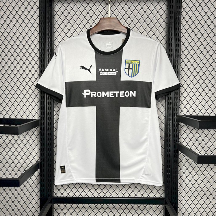 24/25 Parma Calcio Home White Black Jersey Kit short sleeve-8565862