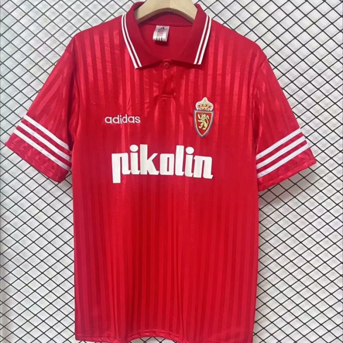 Retro 95/96 Zaragoza Away Red Jersey Kit short sleeve-2746433