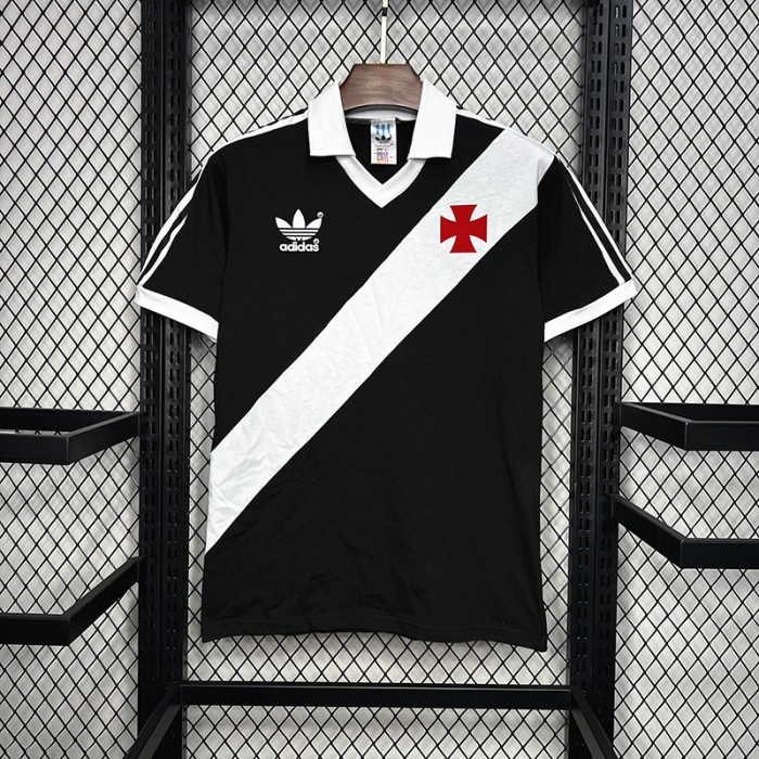 Retro 1988 Vasco Da Gama Home Black White Jersey Kit short sleeve-7892423