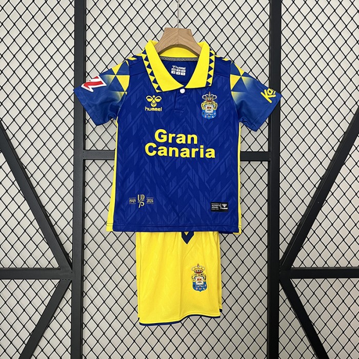 24/25 Kids Las Palmas Away Blue Yellow Kids Jersey Kit short sleeve (Shirt + Short)-9343664