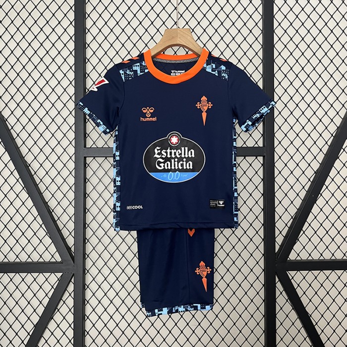 24/25 Kids Celta Vigo Away Navy Blue Kids Jersey Kit short sleeve (Shirt + Short)-8623804