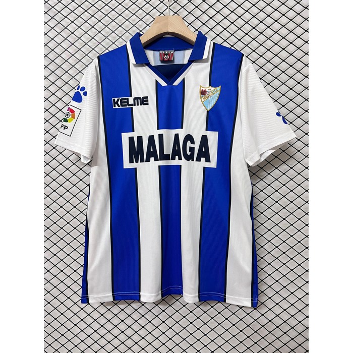 Retro 98/99 Malaga Home White Blue Jersey Kit short sleeve-6962119