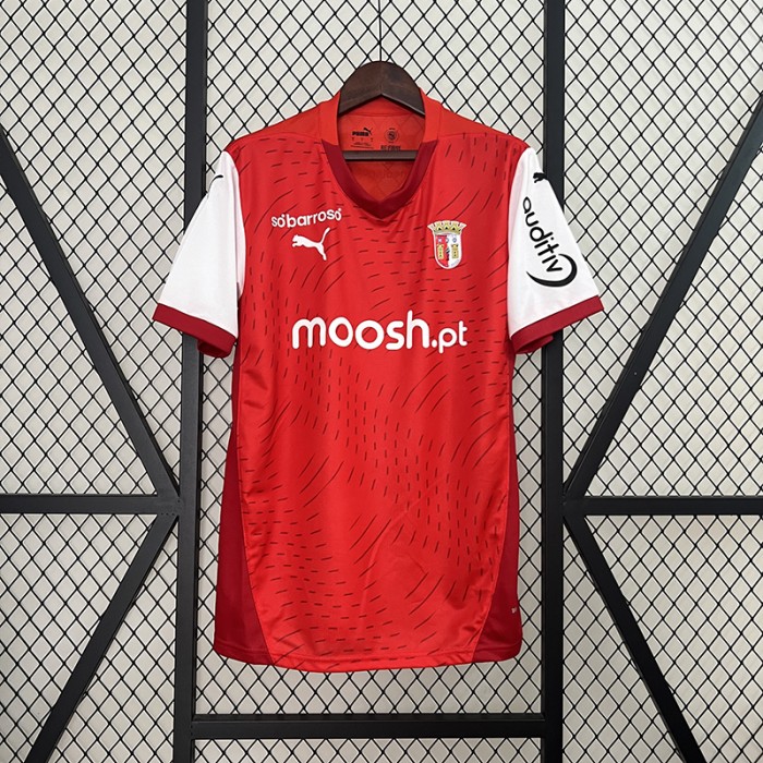 24/25 Braga Home Red White Jersey Kit short sleeve-1351581