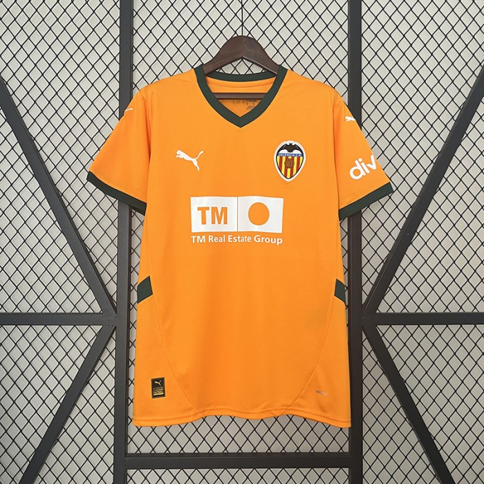 24/25 Valencia Third Away Orange Jersey Kit short sleeve-3371243