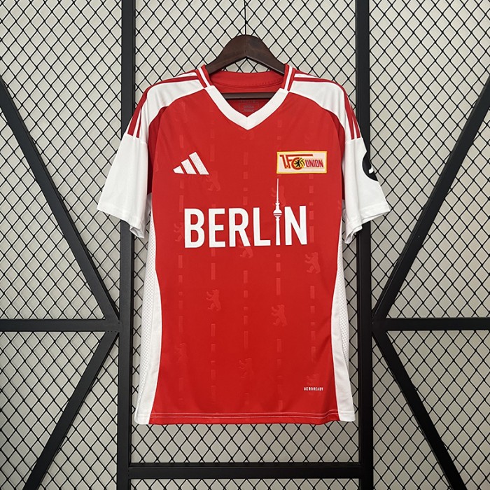 24/25 Union Berlin Home White Red Jersey Kit short sleeve-4137156