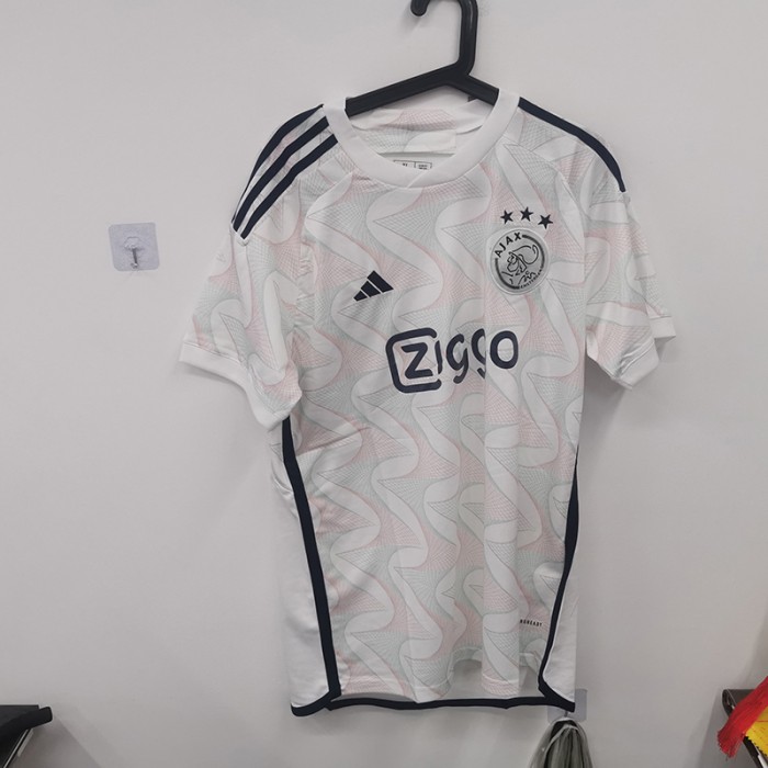 STOCK CLEARANCE [SIZE XL] 23/24 Ajax Away White Jersey Kit short sleeve-2873541