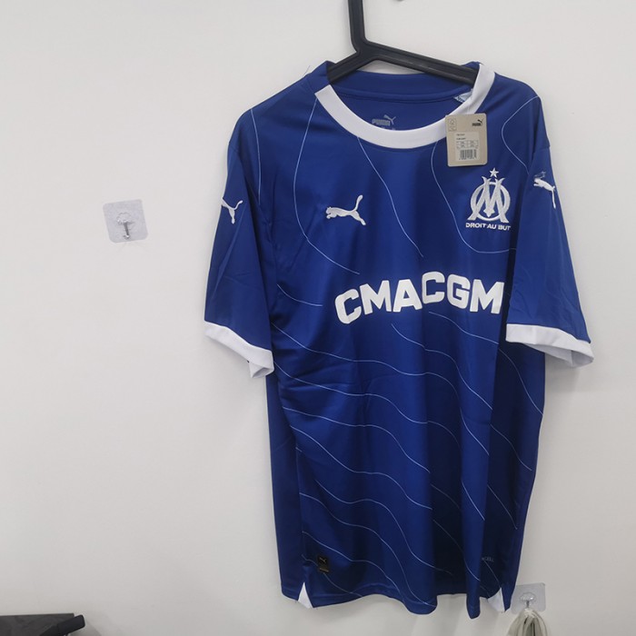 STOCK CLEARANCE [SIZE XXL] 23/24 Marseille Away Blue Jersey Kit short sleeve-5062757